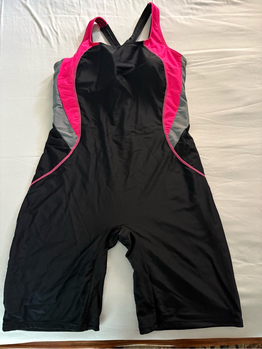 Kids Black & Pink One-Piece Swimsuit